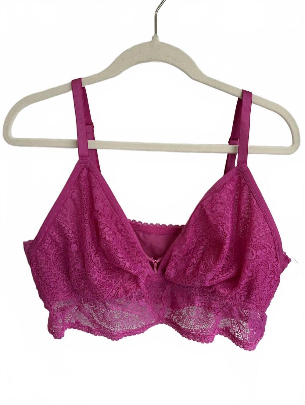 Aerie Hot Pink Bralette Lounge Bra size XXL